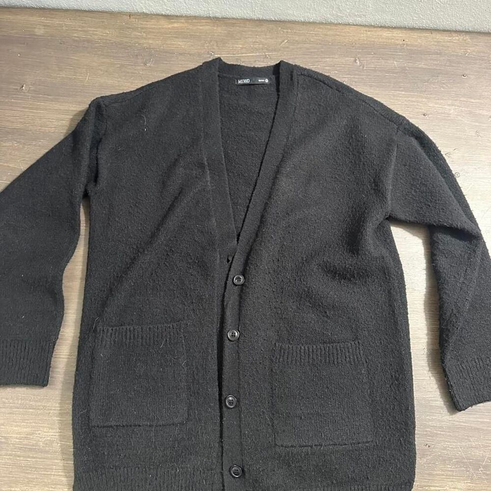 Mixxmix Women's Black and Brown Cardigan